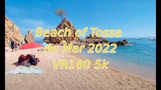 Beach of Tossa de Mar 2022 VR180 travel video ambisonics audio [upl. by Ylrak]