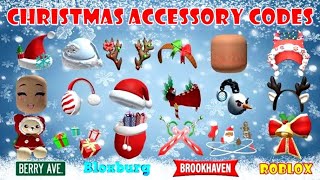 CHRISTMAS ACCESSORY CODES amp LINKS  Brookhaven Bloxburg Berry Avenue amp other games  ROBLOX [upl. by Oletta147]