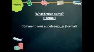 Learn French How to ask for someones name amp introducing yourself [upl. by Adna]