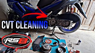 AEROX V2 CVT CLEANING GUIDE FOR BEGINNERS  RS8  JVT [upl. by Fabrienne159]