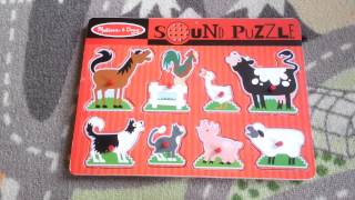 IampKs toys Melissa amp Doug Farm Animals Sound Puzzle [upl. by Enwad]