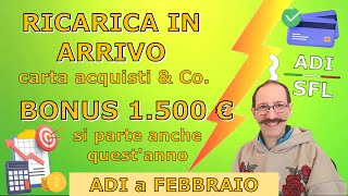 RICARICA IN ARRIVO DA INPS SE SALTA LA CARTA ACQUISTI  BONUS 1500 PSICOLOGO  CARTA ADI [upl. by Aisatsanna750]