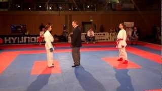 Karate1 PL Final Salzburg 2012  Kumite female 55  MELNYK vs WARLING [upl. by Tray273]