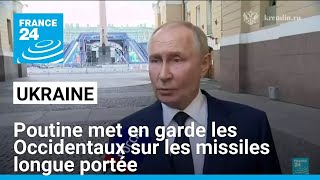 Vladirmir Poutine met en garde les Occidentaux sur les missiles longue portée pour lUkraine [upl. by Aihsyak825]