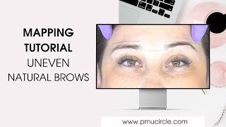 Uneven natural brows Step by step mapping tutorial using thread amp calipers [upl. by Imer]