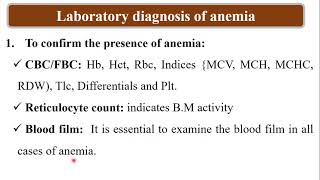 Laboratory Diagnosis of Anemia Part IV Cashirki 8aad [upl. by Smart269]