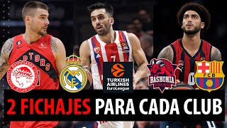 💣🔝 2 FICHAJES para cada CLUB EUROLIGA ¿BASE para REAL MADRID BALONCESTO ¿CAMBIOS en el BARÇA [upl. by Gnem]