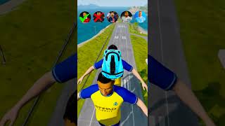 🚘CR7 vs Messi vs Mbappe vs Neymar vs Ronaldo Characters ⚽️beamngdrive simulator shorts football [upl. by Svoboda]