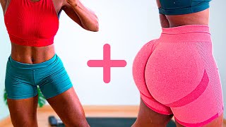 2 in 1🍑 SMALL WAIST amp ROUND BOOTY WORKOUT At Home🔥 [upl. by Rodnas]