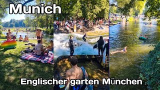 Englischer garten München Munich Eisbach swimming 1892421 [upl. by Adlog970]