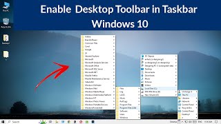 How to Add Desktop Toolbar to Taskbar on Windows 10 PC [upl. by Electra837]