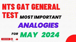 Most Important Analogies for NTS GAT General Test [upl. by Chappie952]