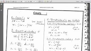 Thermodynamique S1 Résumés de cours les relation très importants [upl. by Cleopatra]