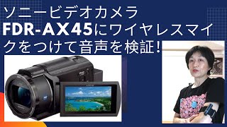 ソニービデオカメラFDRAX45にワイヤレスマイクをつけて 動いた時どのくらい声が入るかを検証！Sony Video camera FDR AX45 amp ECMAW4 [upl. by Ashwin]