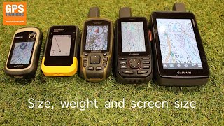 GPS units  Comparing the size weight and screen size [upl. by Llert]