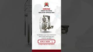 Hiring Food Packing Machine Operators [upl. by Norword]