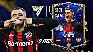 93 RATED TOTY FLORIAN WIRTZ GAMEPLAY REVIEW FC MOBILE 24 [upl. by Maillil962]