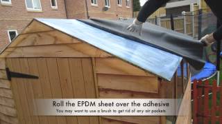 How to Install Firestone EPDM Rubber Roofing on a Shed Roof [upl. by Verine]