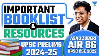 Complete Booklist and Resources for UPSC Prelims  UPSC Topper Asad Zuberi [upl. by Yarled]