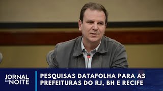 Datafolha Paes lidera no Rio BH tem empate triplo  Jornal da Noite [upl. by Ahcire529]