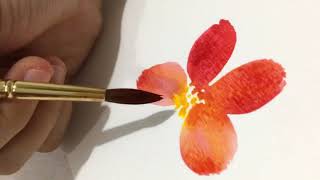 Easy Watercolor Flower Tutorial for Beginners [upl. by Ajiak]