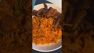 With hard work and dedication anything is possibleNigeria jollof rice fried plantain and spag [upl. by Idelson]