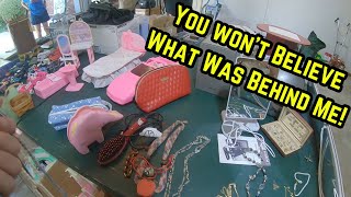 I DIDNT EVEN SEE THEM GARAGE SALE 1960S TOY SCORE Plus Jewelry and more [upl. by Llenrag177]