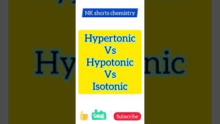 Hypertonic hypotonic isotonic solution  Hypertonic hypotonic isotonic nkshortschemistry shorts [upl. by Pardner]