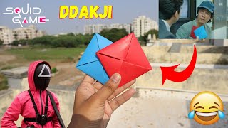 Squid Games Ddakji  How to Make Ddakji  DIY Ddakji  Origami Ddakji  Paper Ddakji Easy Tutorial [upl. by Caniff]