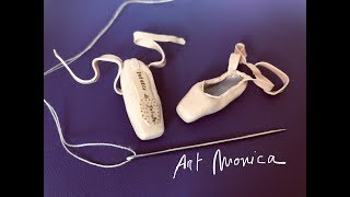 Repetto Pointe Shoes Polymer Clay  Miniature DIY [upl. by Yrrem]