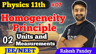 Homogeneity Principle  Units amp Measurements  Physics 11th Chapter 2  Physics 07  JEENEET [upl. by Clarinda]