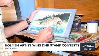 Holmen artist wins DNR stamp contest [upl. by Ollayos]