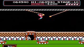 Circus Charlie   Nes  Famicom   Full Playthrough  No Hits Run [upl. by Raffin]