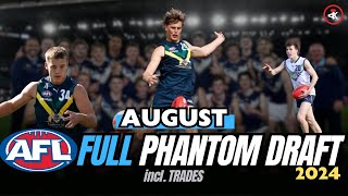 AUGUST 2024 AFL Draft Full 75 PICK Phantom DRAFT incl TRADES [upl. by Odnalref]