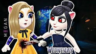 💛MGan Vs Wednesday💜 Addams Makeover By My Talking Angela2 gameplay mytalkingangela2 [upl. by Tenneb]