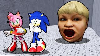 SONIC AND AMY VS ESCAPE ANGRY HEAD IN ROBLOX [upl. by Zavala]