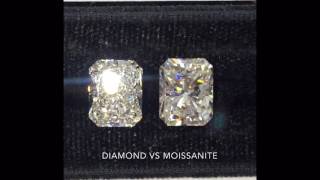 Diamond Vs Moissanite quotCrushed Icequot Radiant VS quotBrilliant Cutquot Moissanite [upl. by Ativad239]