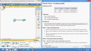 5214 Packet Tracer  Configuring SSH [upl. by Yodlem493]