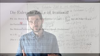 Eulersche Zahl e ist irrationalnicht rational  Beweis Analysis Algebra Zahlentheorie [upl. by Gibeon]