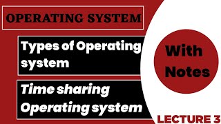 Time sharing Operating system  classification of os  Types of os  Lecture 3 [upl. by Ettevol]