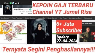 WAH😱🤑 Update Gaji YouTube jurnalrisa Terbaru gajiyoutuberpemulaterbaru jurnalrisa gajiyoutuber [upl. by Jea]