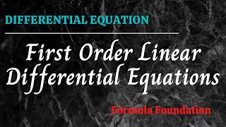 First Order Linear Differential Equations Concept and Example [upl. by Garneau873]