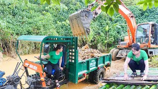 Rent an Excavator To Renovate The Farm After Big Flood  Rebuild The Bridge  Daily Farm [upl. by Noak]