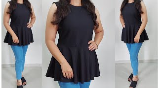 DIY Peplum Top Cutting and Stitching Easy TutorialTrendy Top Cutting and StitchingStylish Top [upl. by Armington]