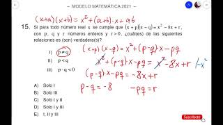 Resolución Modelo Matemática PDT admisión 2022  invierno 2023 ÁLGEBRA Y FUNCIONESDEMRE P 1325 [upl. by Oilicec]