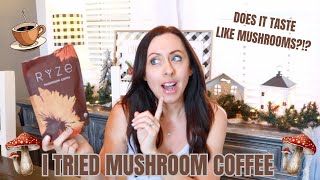 I TRIED MUSHROOM COFFEE RYZE MUSHROOM COFFEE REVIEW [upl. by Tarrel823]