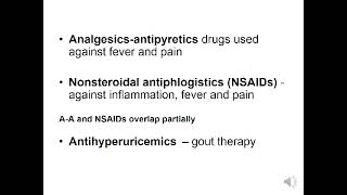 Nonsteroidal antiinflammatory analgesics and drugs used for arthritis and gout [upl. by Atwahs589]