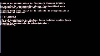 Recuperacion windows XP mediante consola solucionado para principiantes [upl. by Eibreh94]