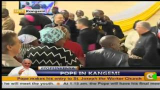 Pope makes his way to St Joseph the Worker Church PopeinKenya [upl. by Asirak]