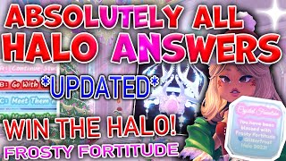 ABSOLUTELY ALL HALO ANSWERS WIN NEW GLITTERFROST WINTER HALO 2023❄️Every Correct Option✨Royale High [upl. by Giwdul892]